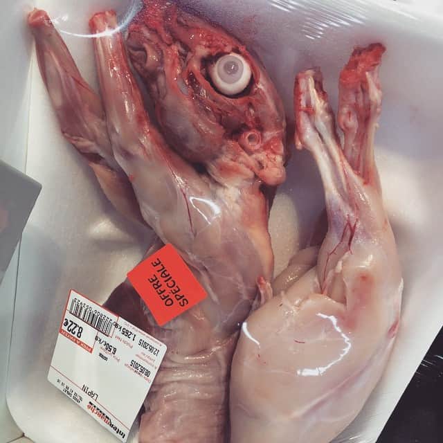 rabbit in french grocery store