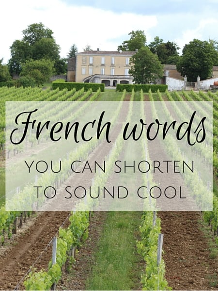 french words shortened
