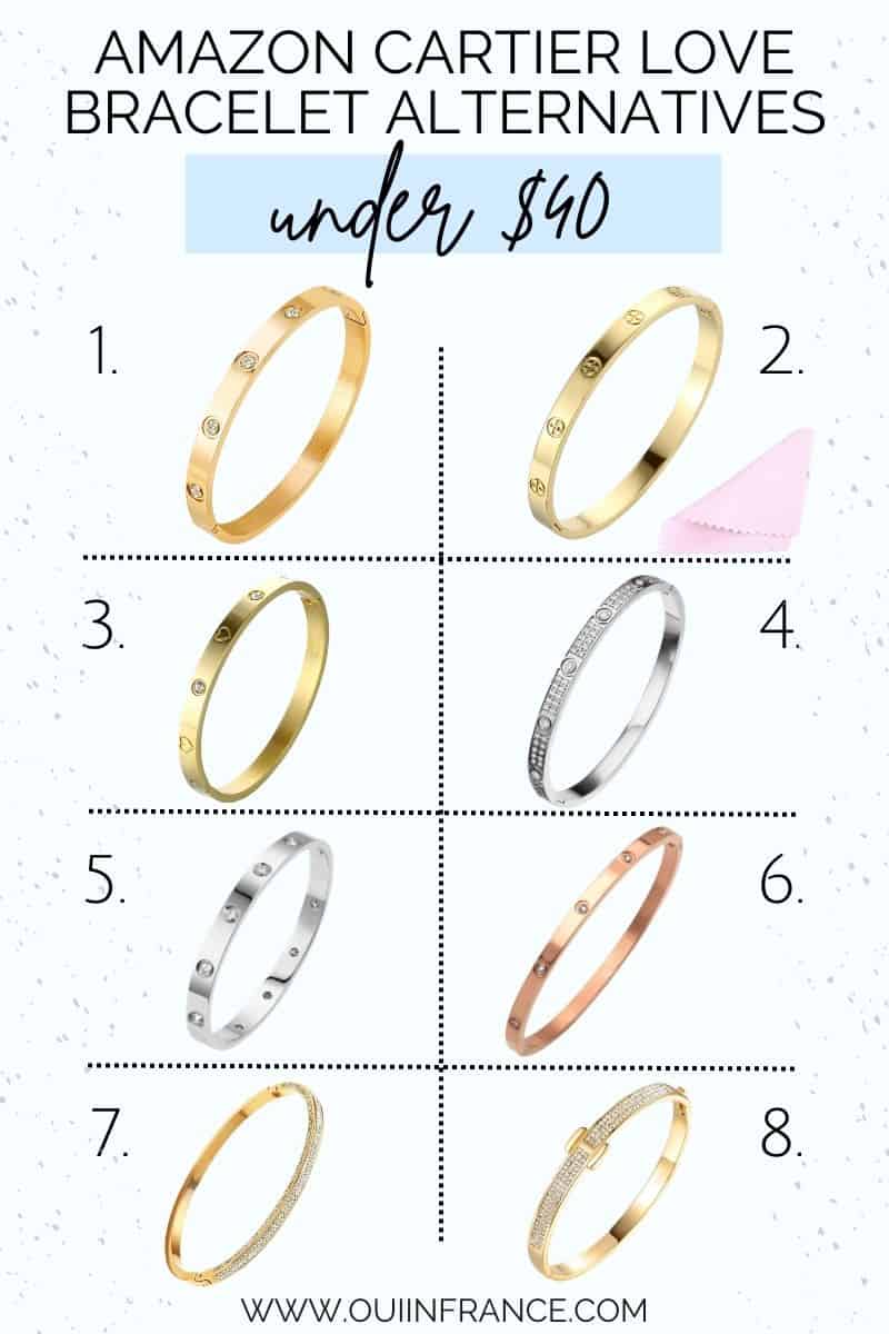 amazon cartier love bracelet dupes